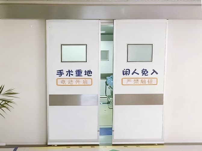 Operating room with electrically operated doors