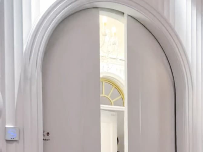 European style double-sided electric wooden door