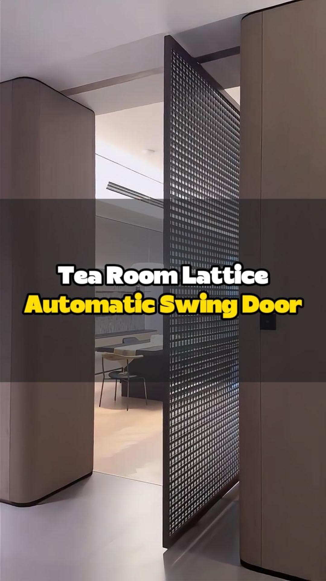 Tea room lattice automatic swing door