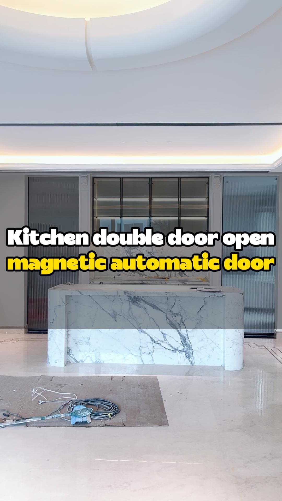 Kitchen double door open magnetic automatic door 