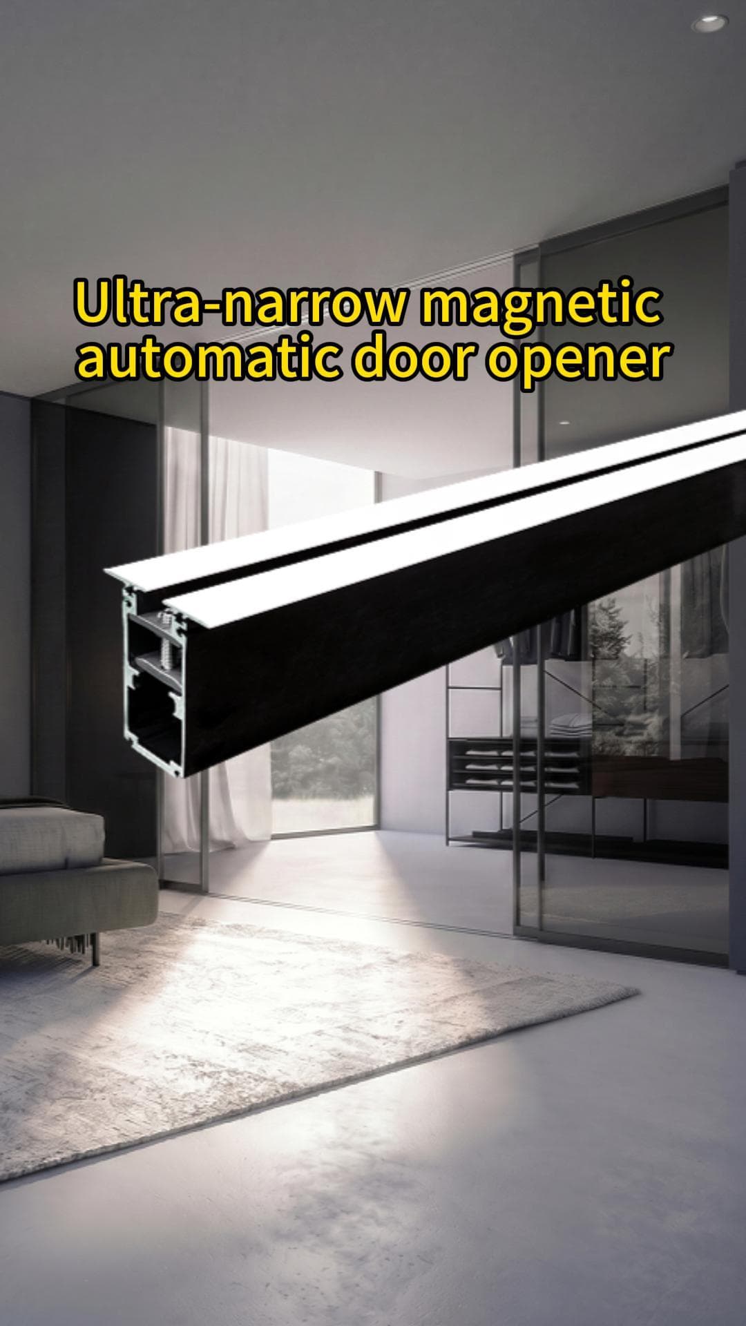 Ultra-narrow magnetic automatic door opener