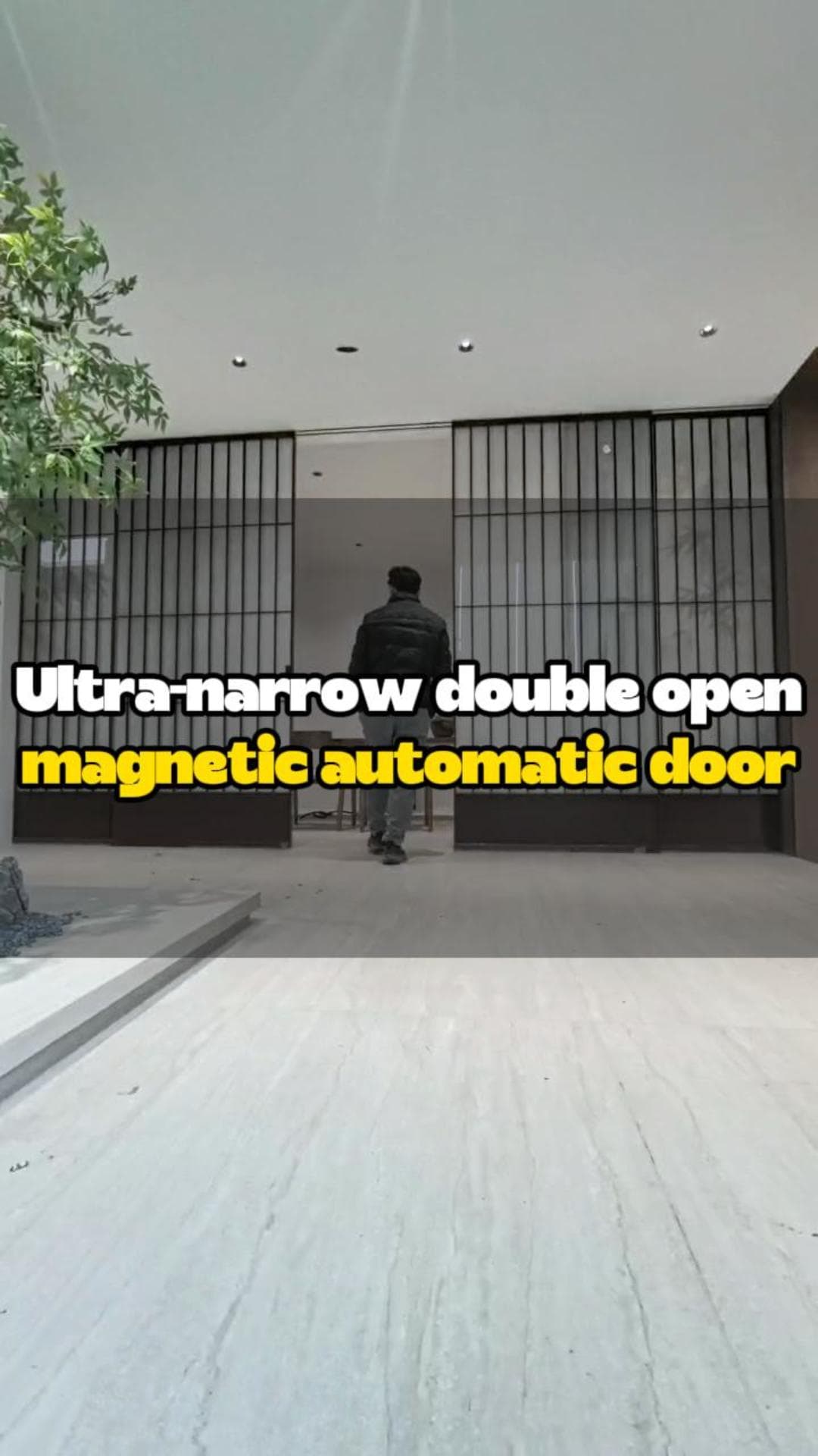 Ultra-narrow double open magnetic automatic door