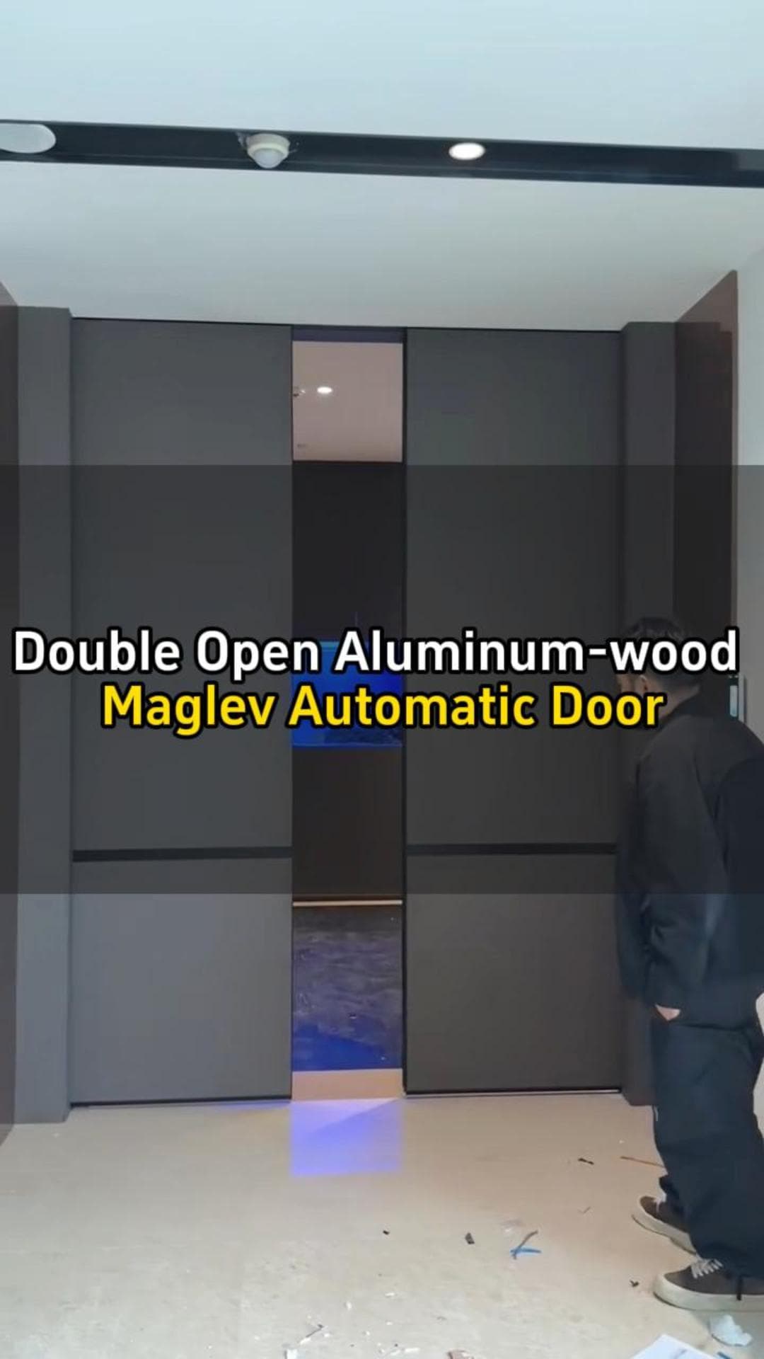 Double open aluminum-wood maglev automatic door