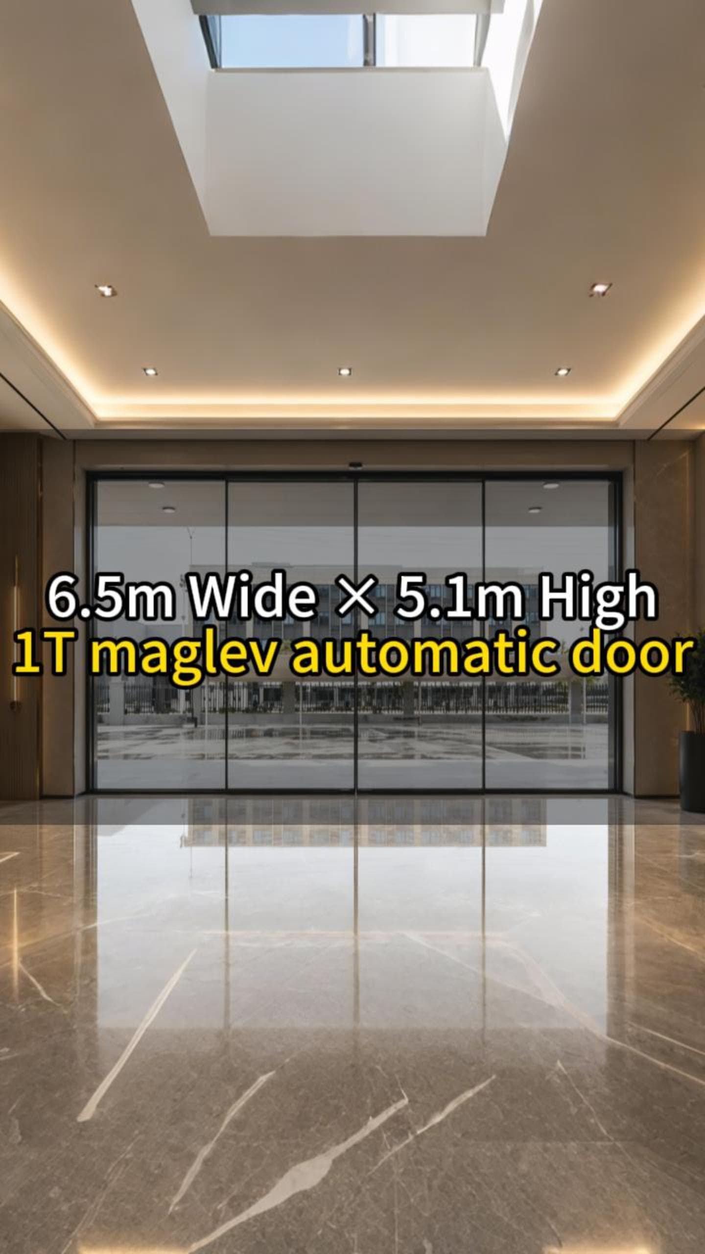 6.5m Wide × 5.1m High 1T maglev automatic door