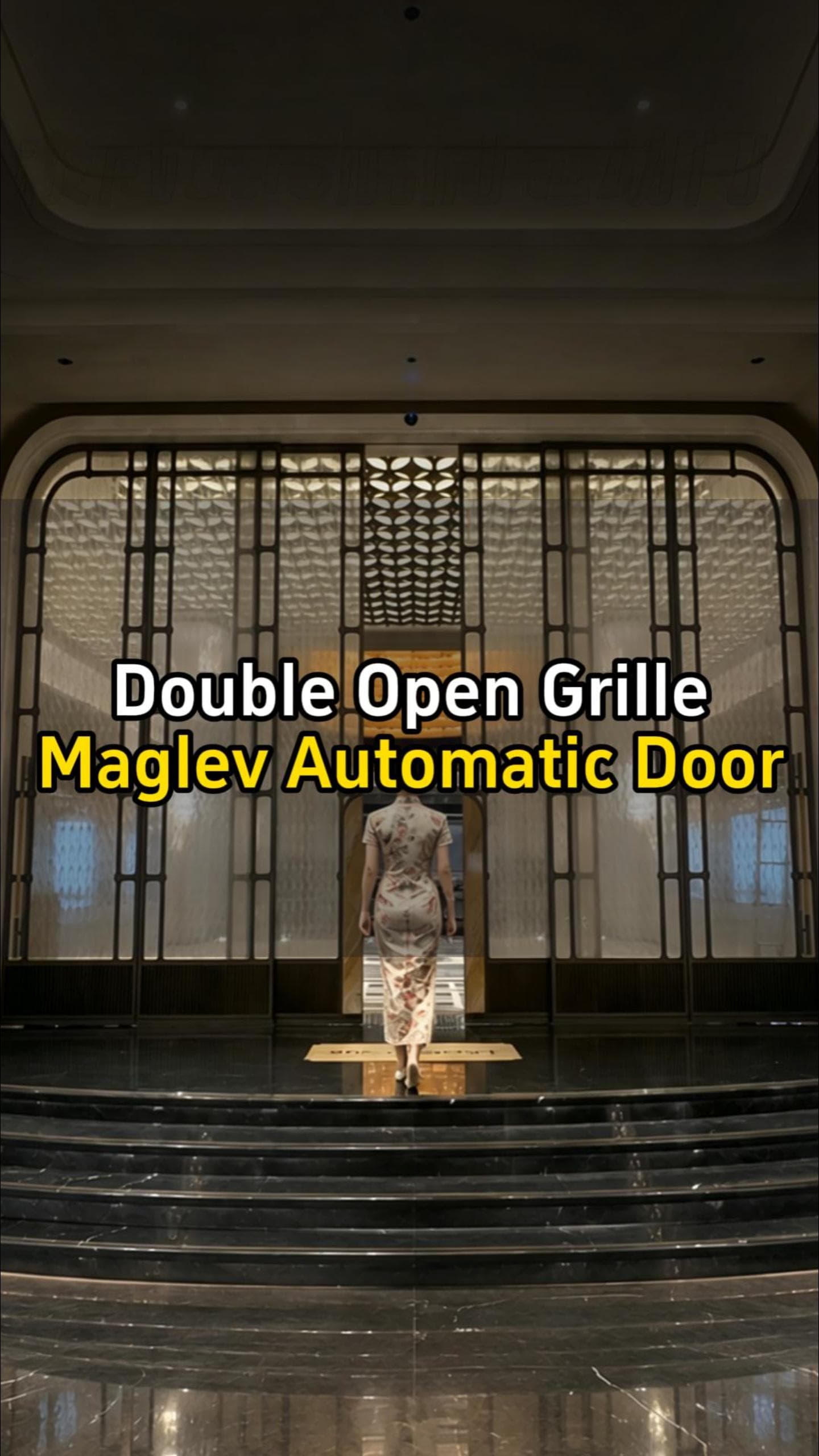 Double open grille maglev automatic door
