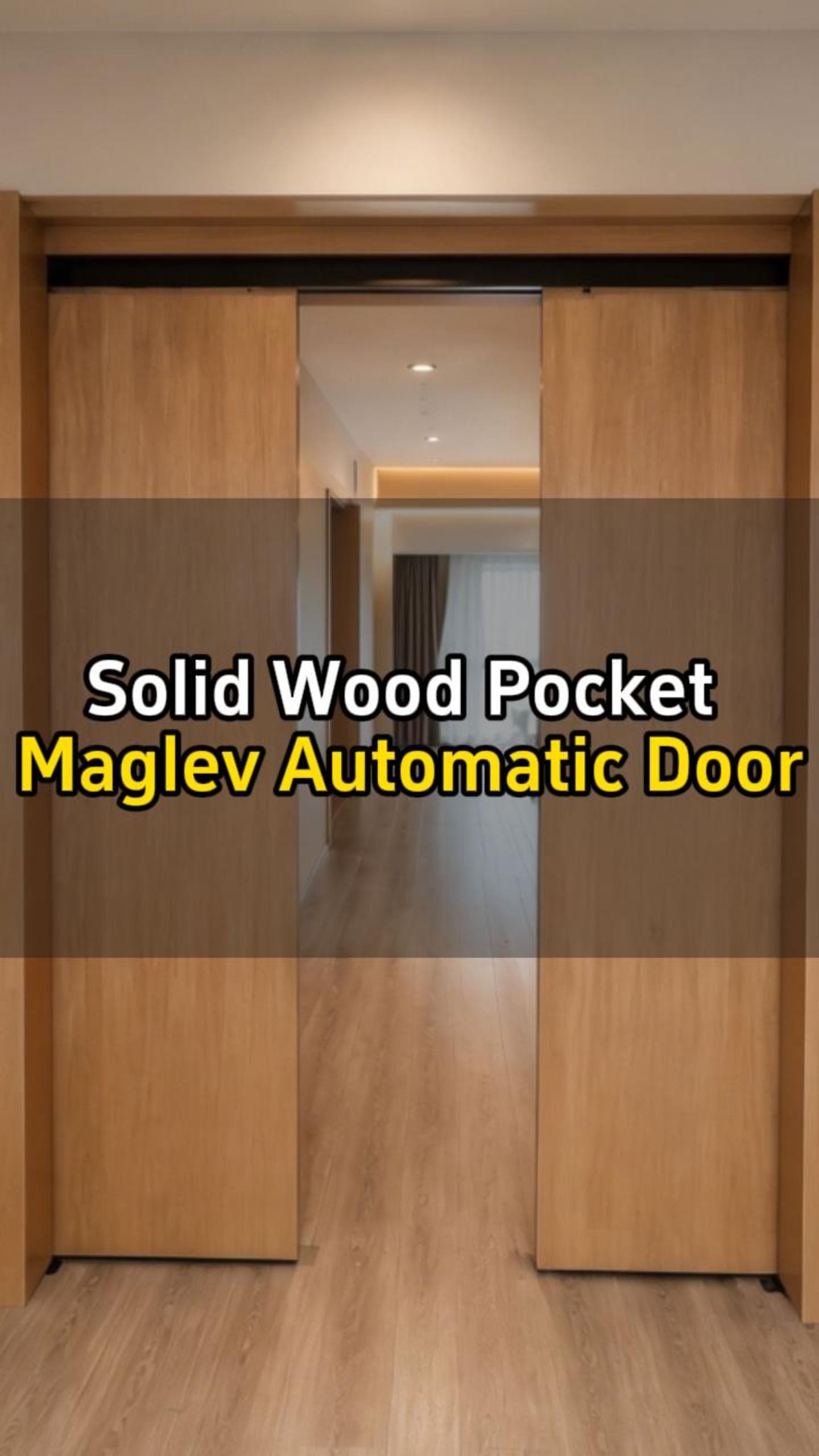 Solid wood pocket maglev automatic door