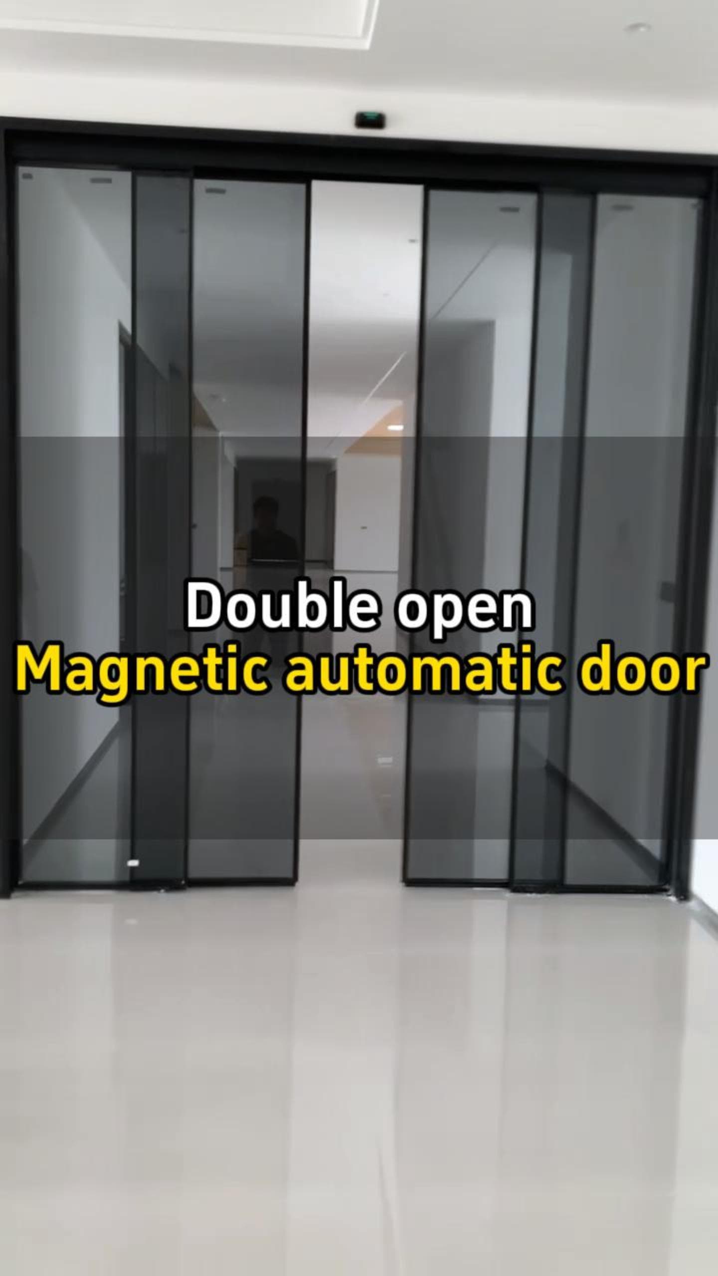Double-track double open maglev automatic door