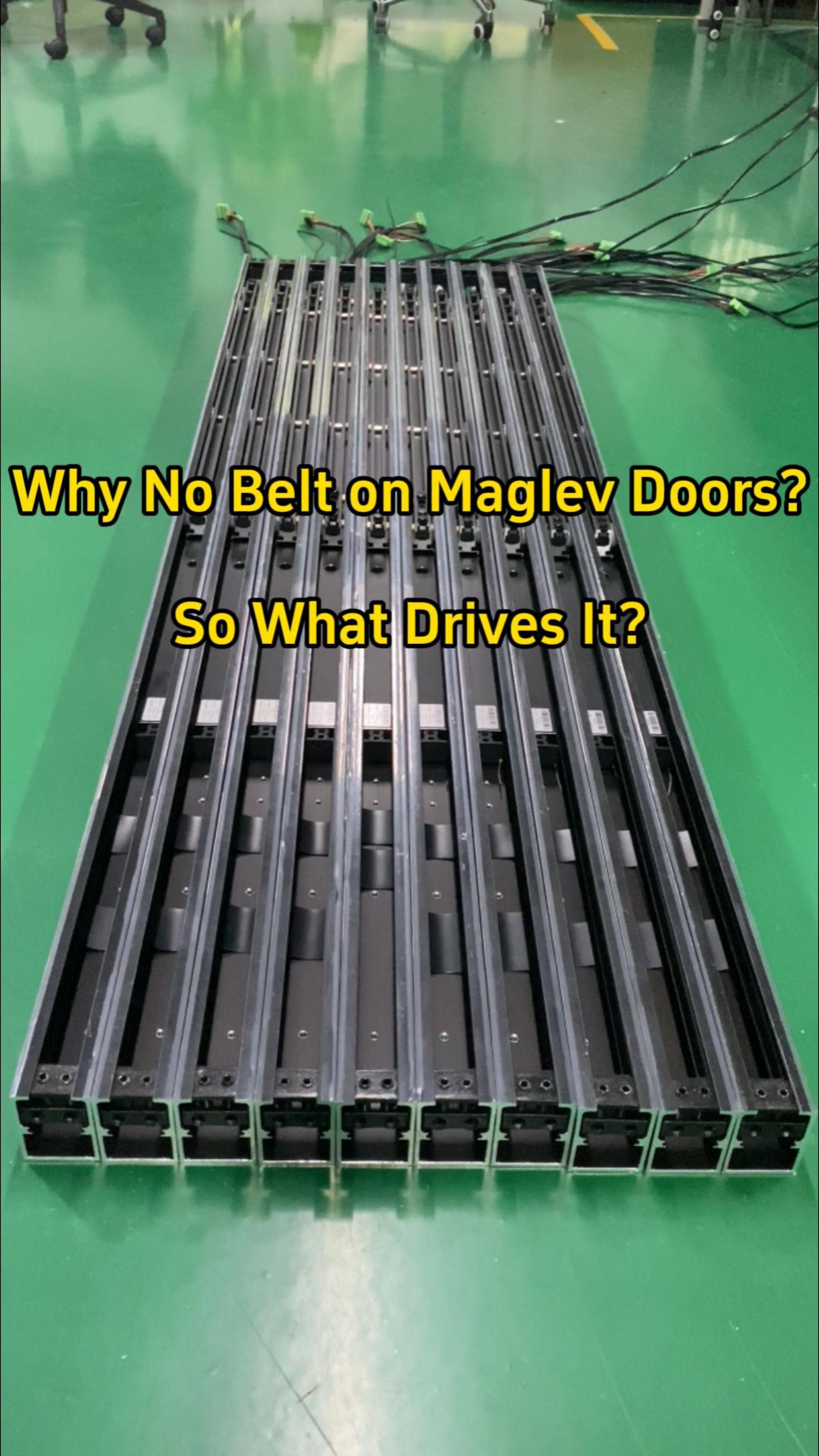 No Belt. what drives maglev automatic door?